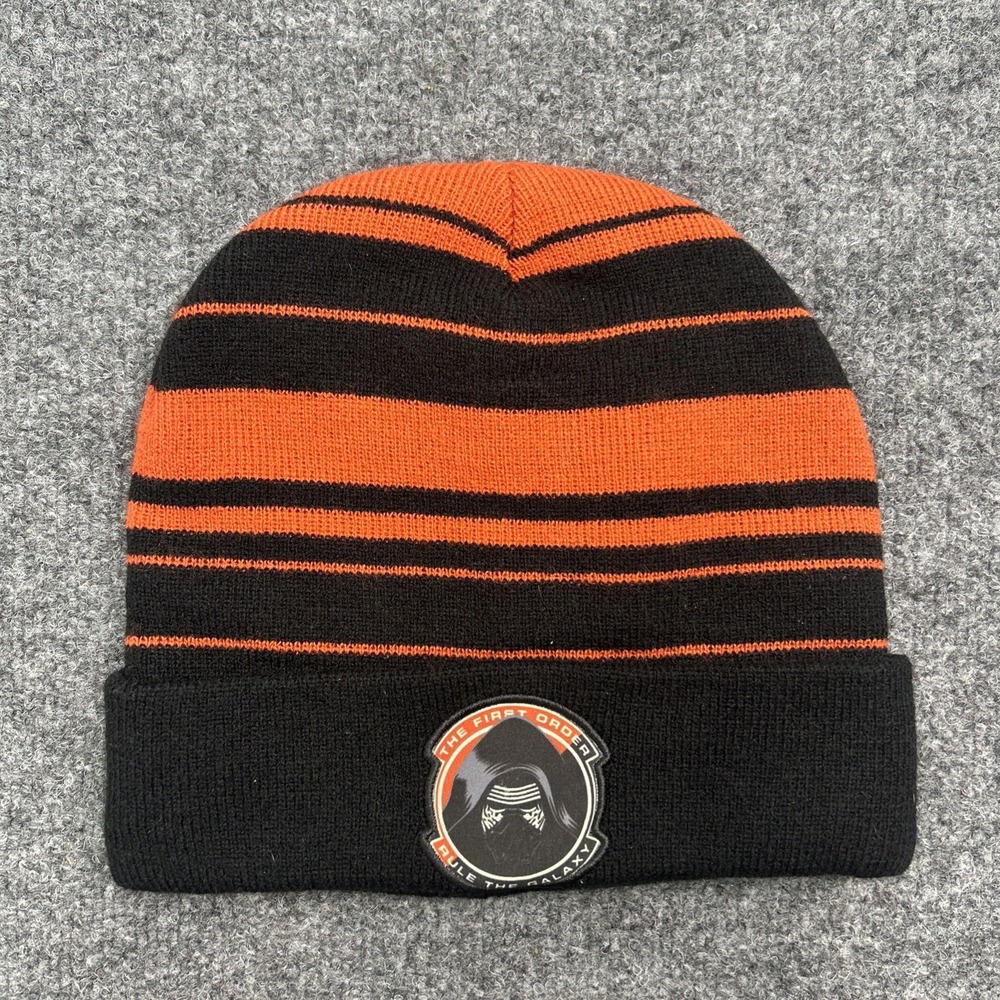 Star Wars Beanie Adult Mens OSFM Orange Black Stripe Knit Hat Toque Kylo Ren